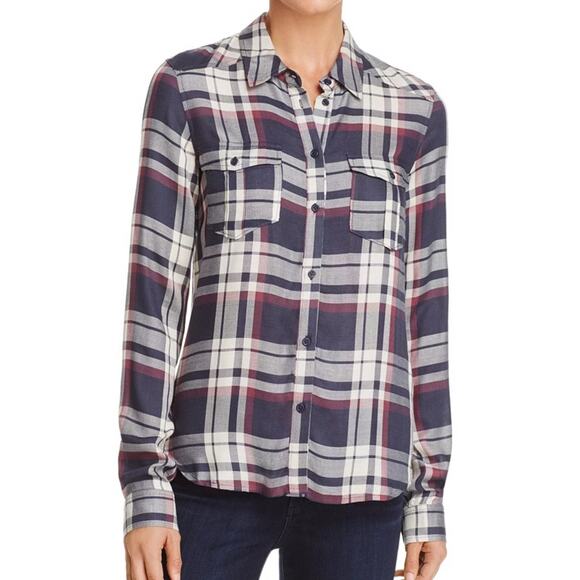 PAIGE Maya Plaid Button Down Flannel Shirt Sz S - Picture 8 of 8